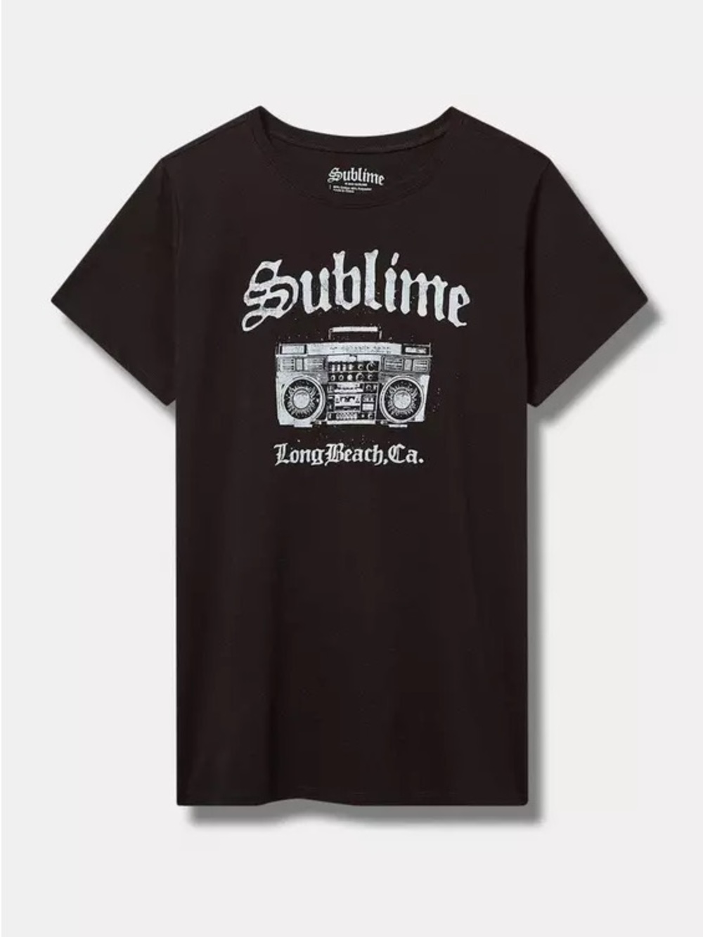 Torrid Sublime stereo classic fit cotton crew tee - size 1 - deep black